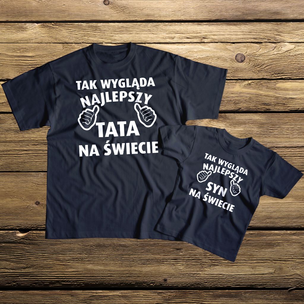 Tak wygląda najlepszy tata syn na świecie koszulki dla taty i syna - zdjęcie 1