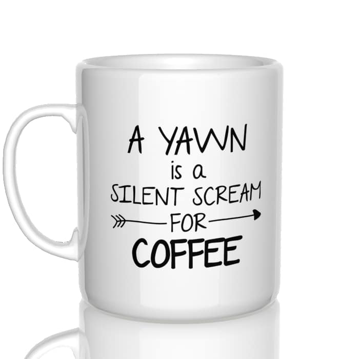 A yawn is silent scream for coffee kubek - zdjęcie 1