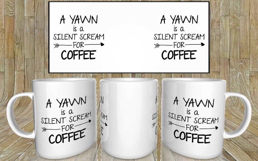 A yawn is silent scream for coffee kubek - zdjęcie 4