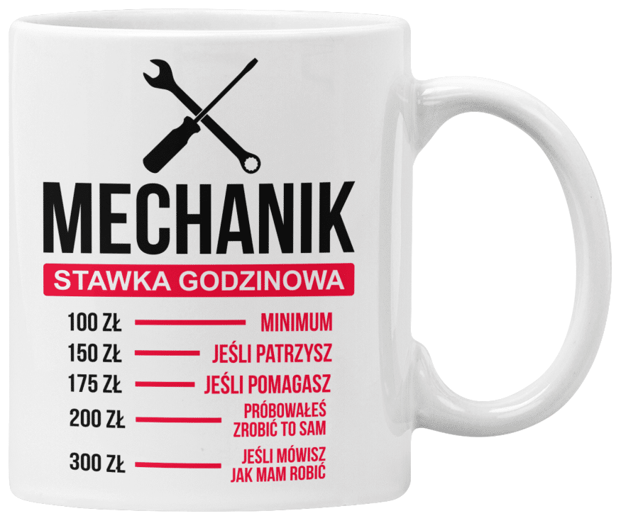 Kubek dla mechanika stawka godzinowa prezent - zdjęcie 1