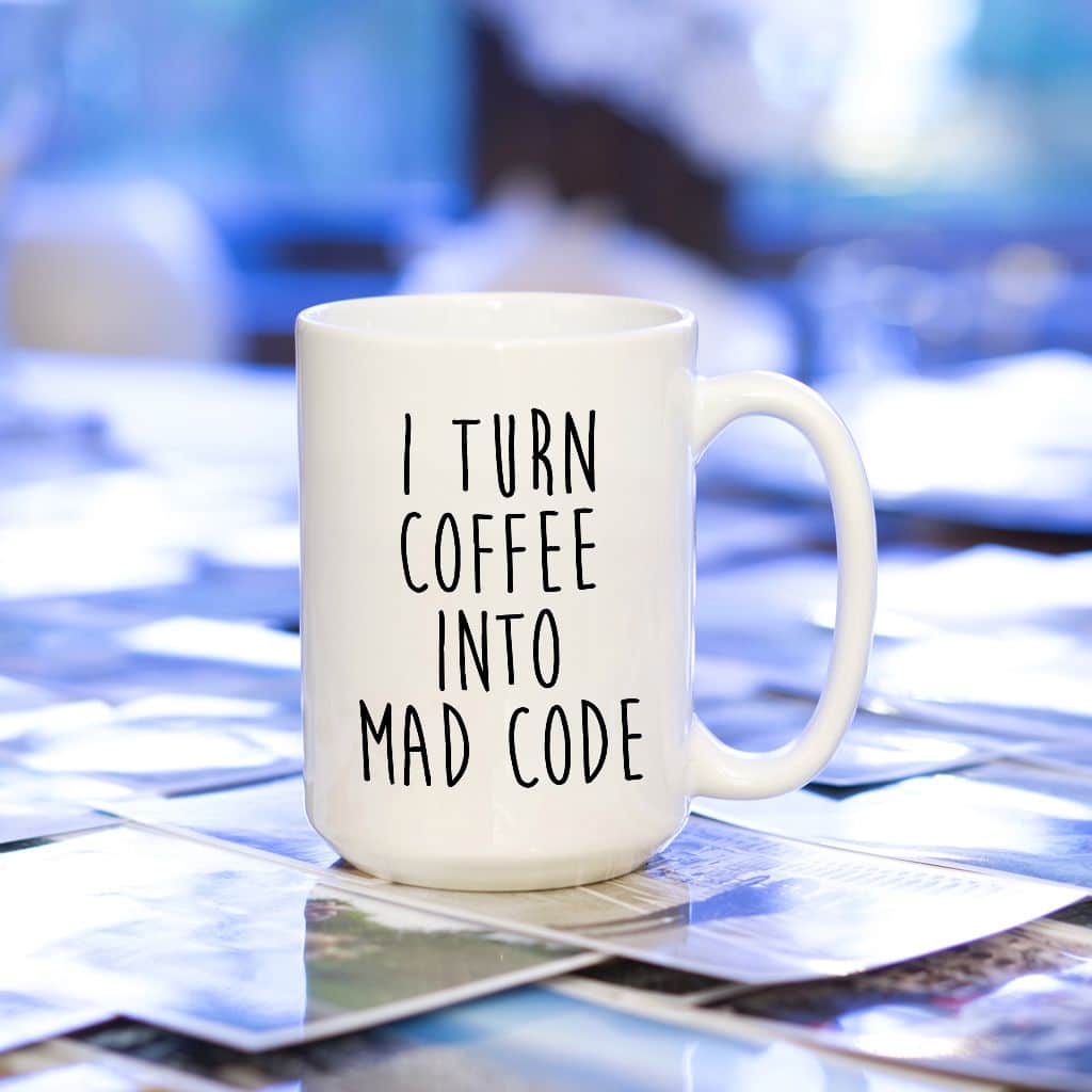 I turn coffee into mad code kubek - zdjęcie 2