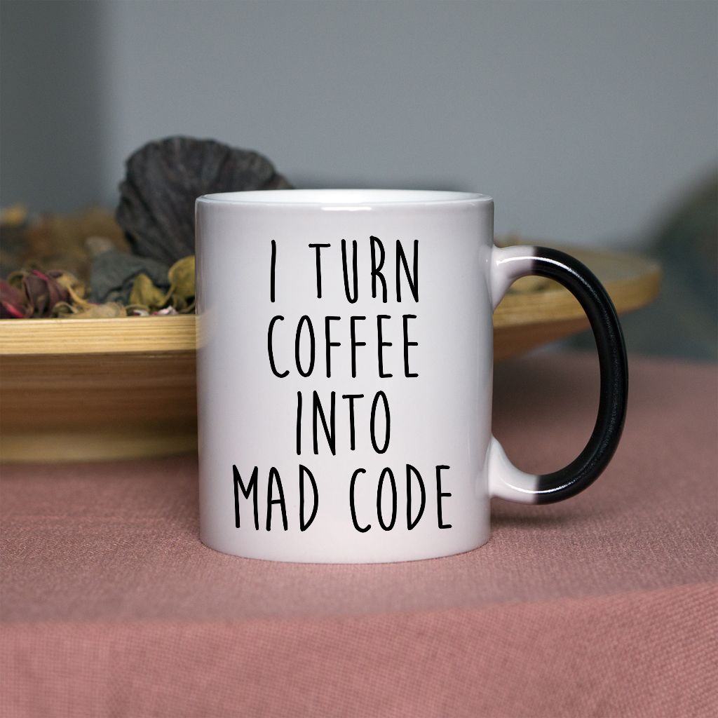 I turn coffee into mad code kubek - zdjęcie 3