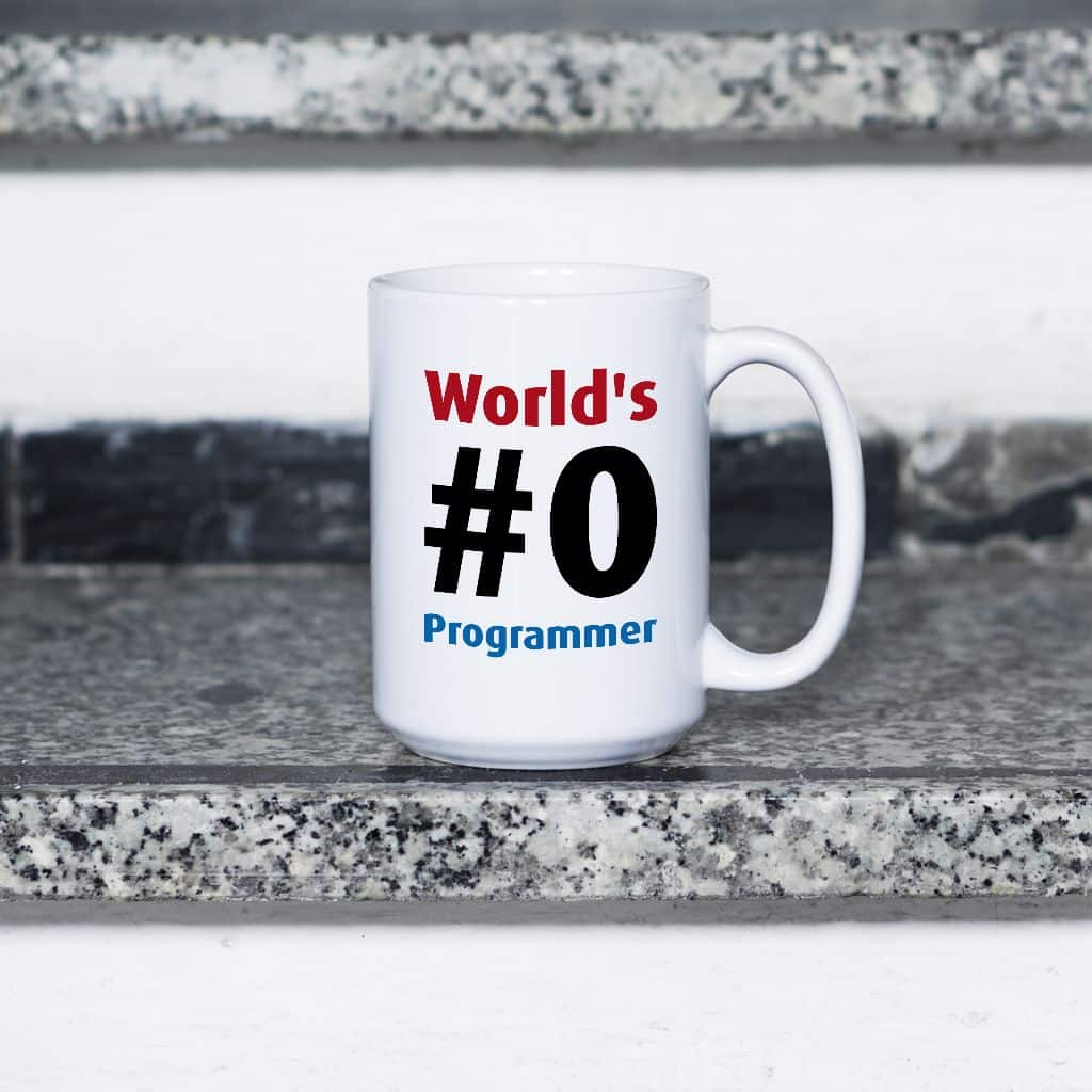 World&#039;s #0 Programmer kubek - zdjęcie 1