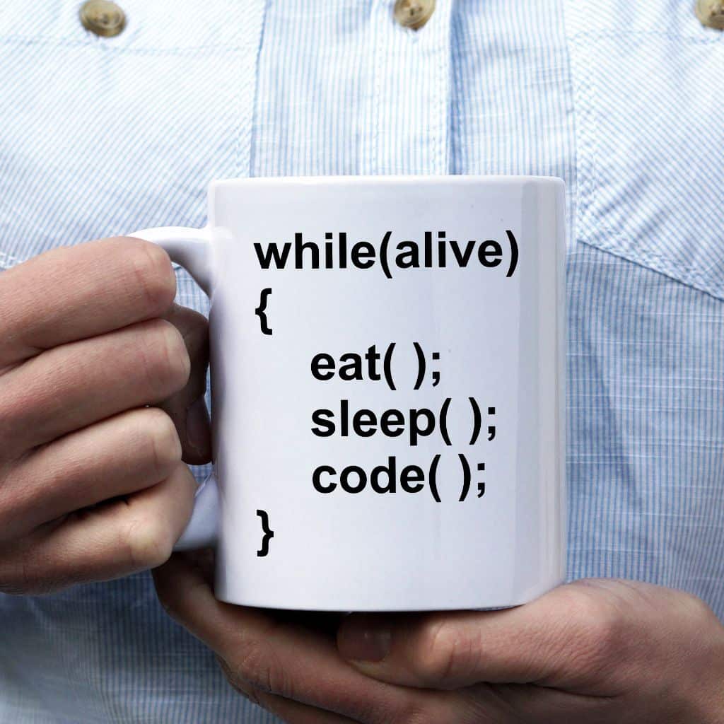 While alive, eat, sleep, code kubek - zdjęcie 1