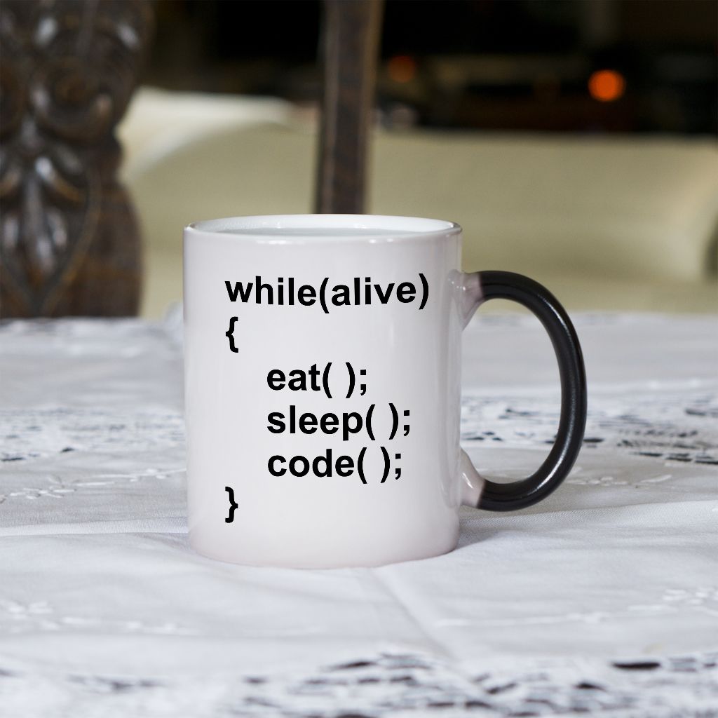 While alive, eat, sleep, code kubek - zdjęcie 3