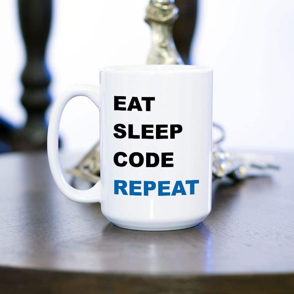 Eat Sleep Code Repeat kubek - zdjęcie 2