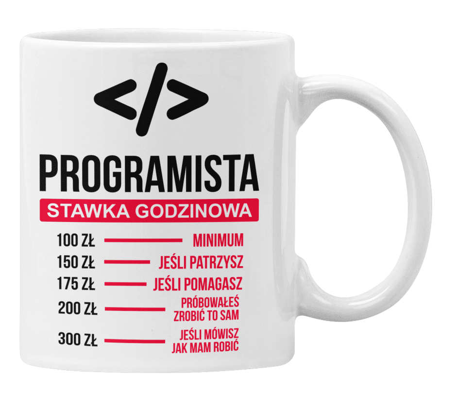 Kubek dla programisty stawka godzinowa prezent - zdjęcie 2