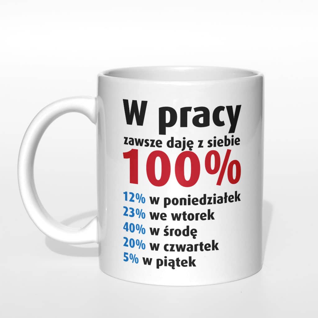 W pracy zawsze daję z siebie 100% kubek - zdjęcie 1