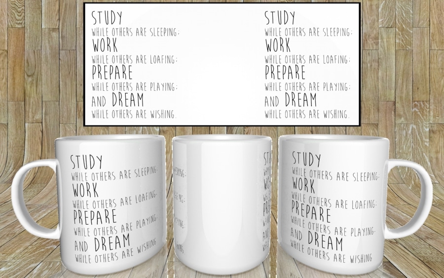 Study, work, prepare and dream kubek - zdjęcie 5