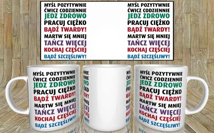 Myśl pozytywne, ćwicz codziennie jedz zdrowo kubek - zdjęcie 5