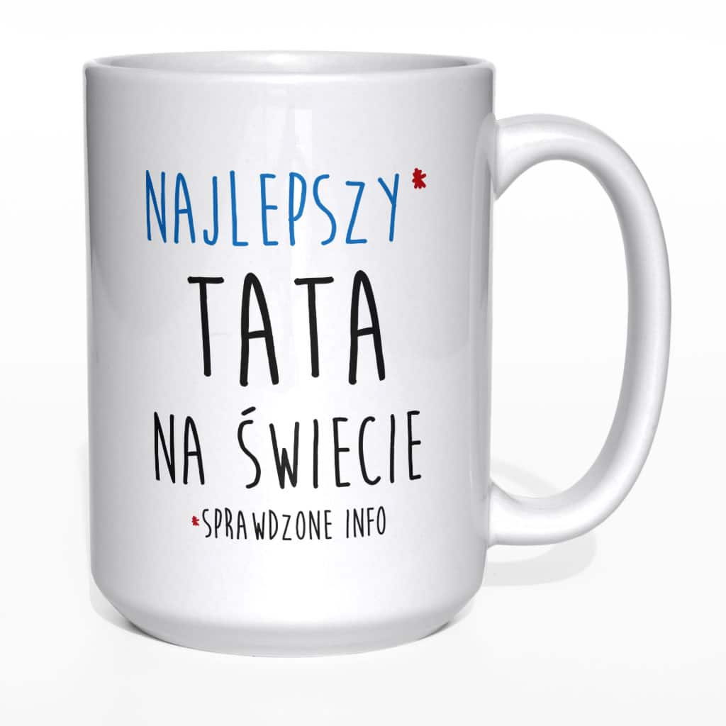 Najlepszy tata na świecie sprawdzone info kubek - zdjęcie 2