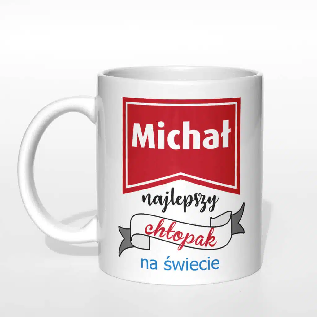 [Imię] najlepszy chłopak na świecie kubek - zdjęcie 1