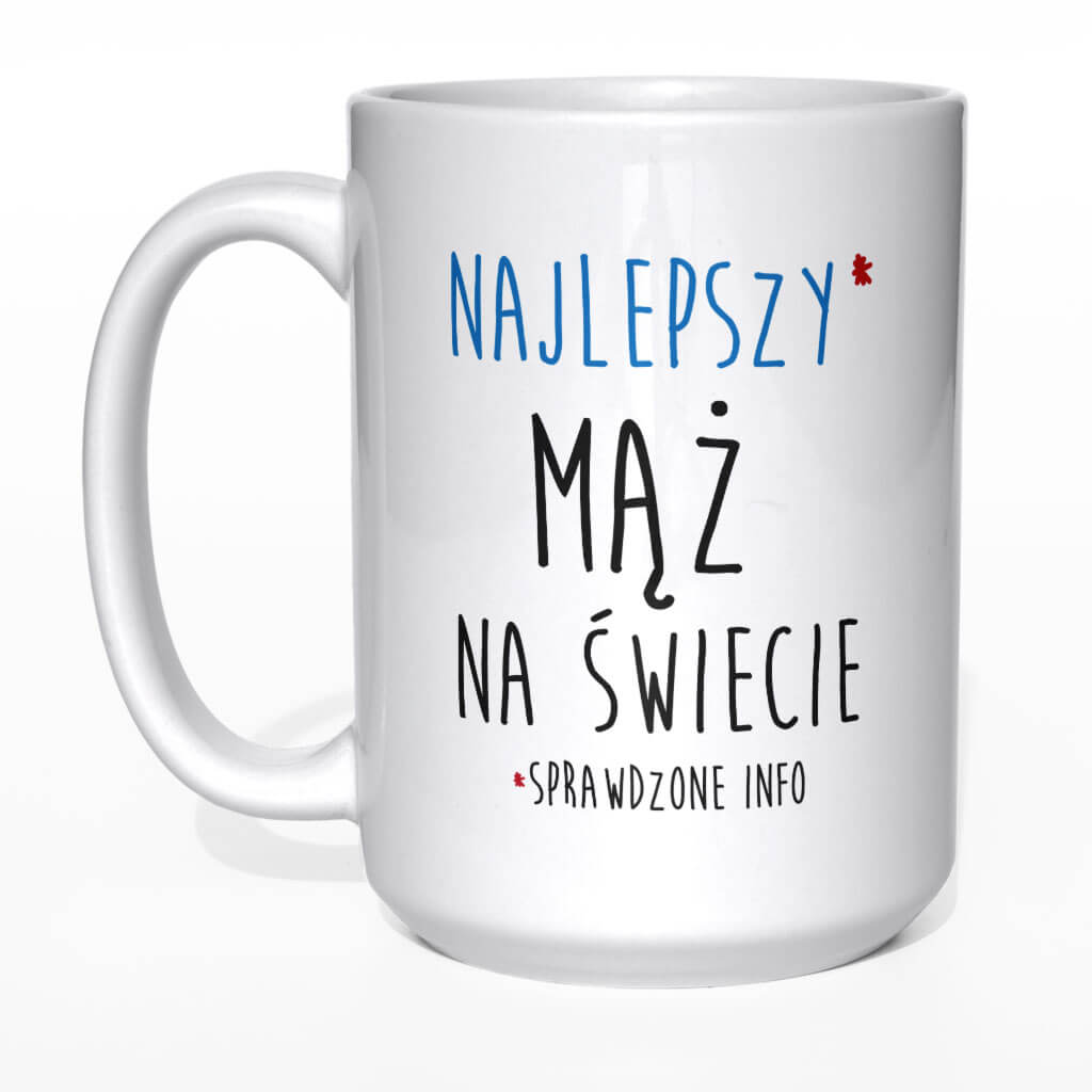 Najlepszy* mąż na świecie sprawdzone info kubek - zdjęcie 1