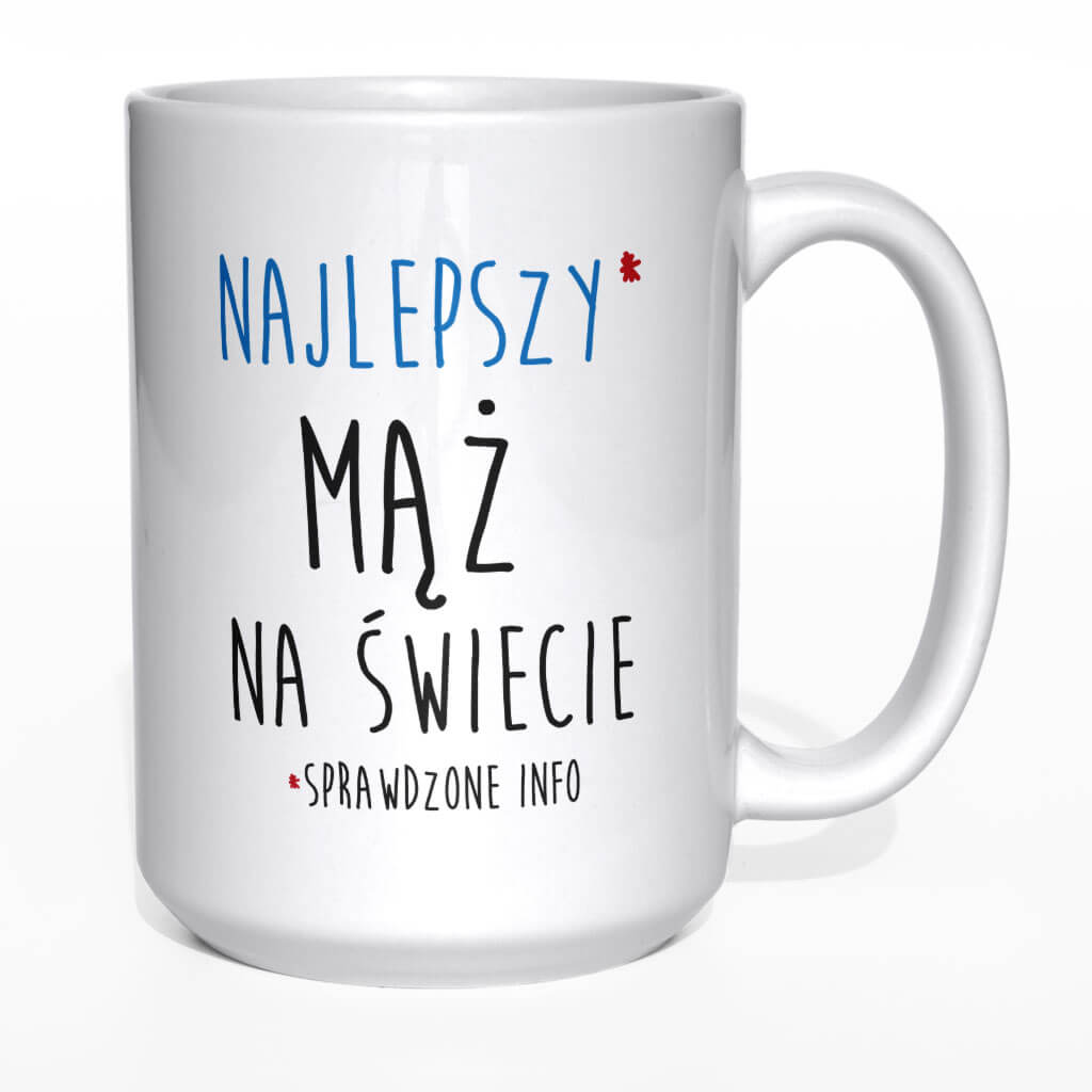 Najlepszy* mąż na świecie sprawdzone info kubek - zdjęcie 2