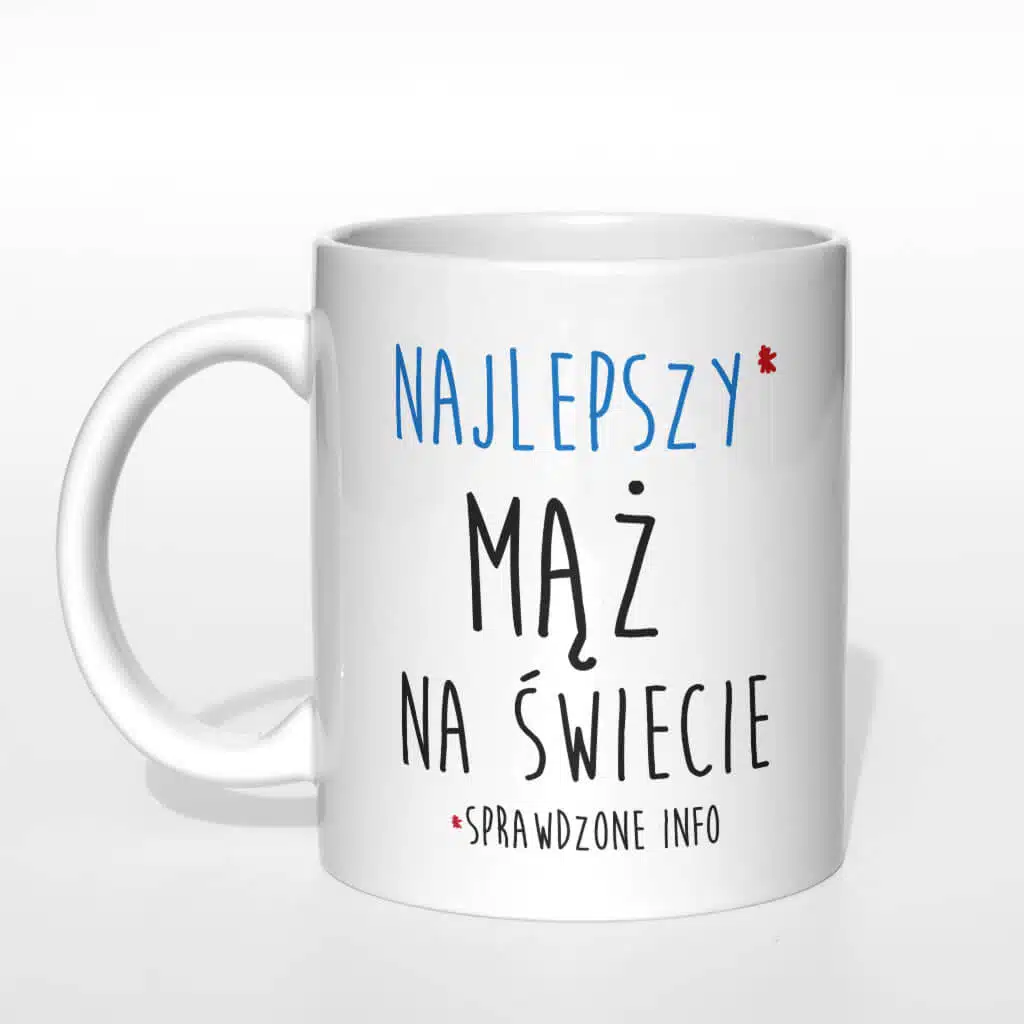 Najlepszy* mąż na świecie sprawdzone info kubek - zdjęcie 3