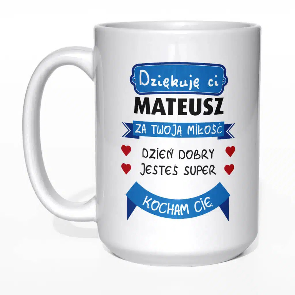 Dziękuję ci [imię partnera] za Twoją miłość kubek - zdjęcie 5