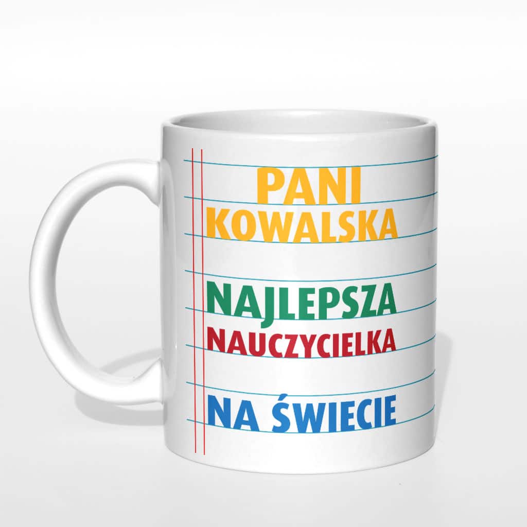 Pani (Nazwisko), najlepsza nauczycielka na świecie kubek - zdjęcie 1