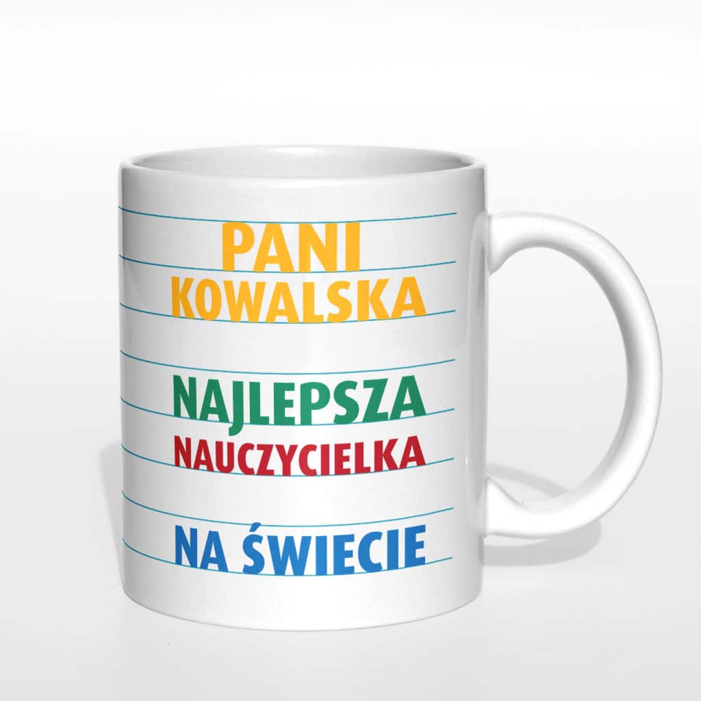 Pani (Nazwisko), najlepsza nauczycielka na świecie kubek - zdjęcie 2