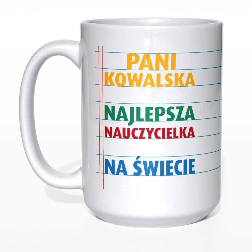 Pani (Nazwisko), najlepsza nauczycielka na świecie kubek - zdjęcie 3