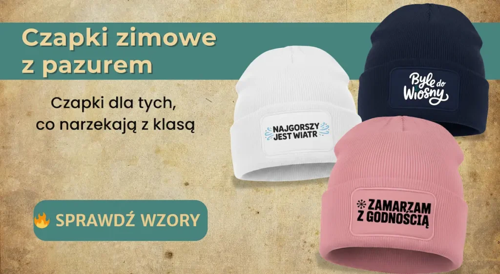 czapki zimowe z nadrukiem