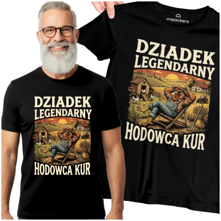 Koszulka dla Dziadka - „Dziadek legendarny hodowca kur”